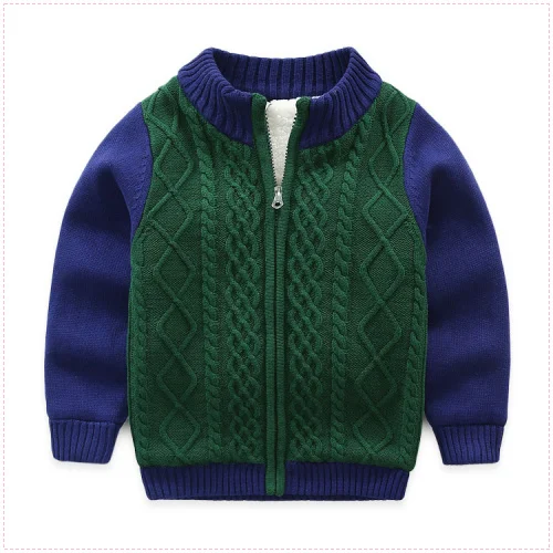 

Children's sweater and the winter style boy sweater cardigan sweater cardigan the baby cotton lamb wool coat