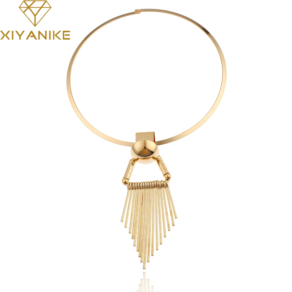 

XIYANIKE 2017 New Women Necklace Tassel Statement Necklaces Pendants Trendy Jewelry Chokers Necklace Women Accessories XY-N181