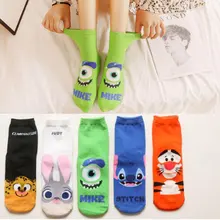 Новые забавные женские хлопковые носки с героями мультфильмов сумасшедшие животные Джуди кролик Ник Ститч Clawhauser Ститч Mr. Q Tigger женские гольфы
