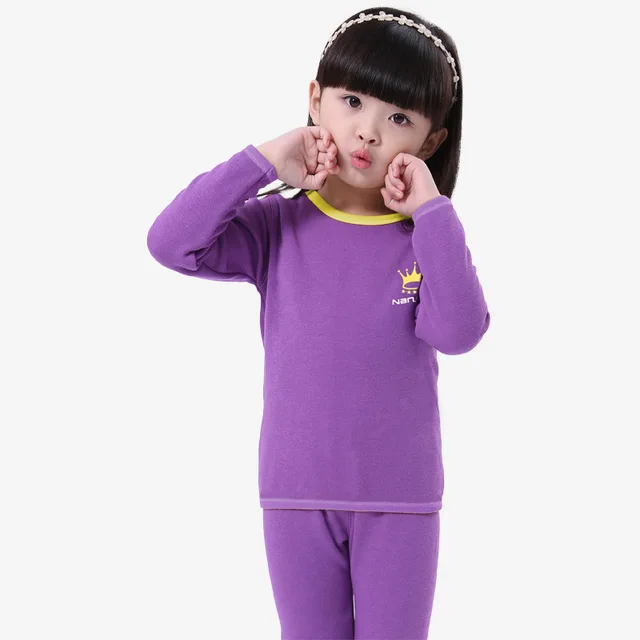 Children thermal underwear kids plus thick velvet warm underwear for kids Children long johns