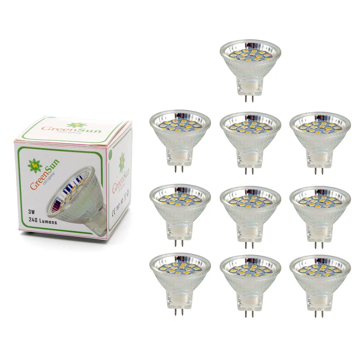GreenSun 10 шт./комплект 2 5 Вт 3 MR11 Светодиодный точечный светильник GU4 светодиодный 2835