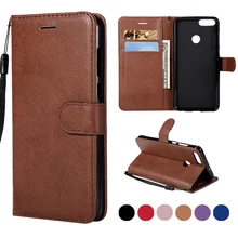 

Leather Case sFor Huawei P Smart case For Coque Huawei Enjoy 7S case cover Luxury Plain Wallet Magnet Flip Cover Phone Case capa