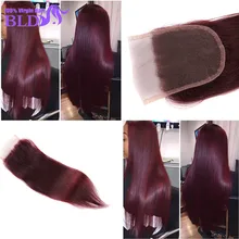 99J Lace Closure Brazilian Straight Lace Closure Free Middle 3 Part Hair Closure With Part Swiss Lace