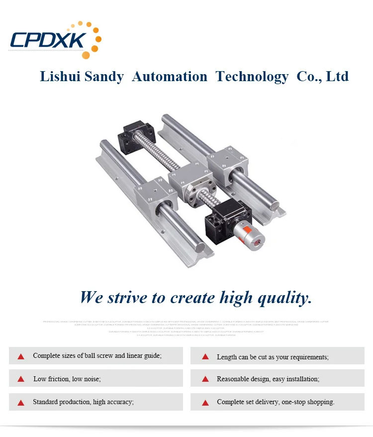 Шариковый винт SFU1605 L500mm+ 2 шт. линейная направляющая 16 мм CNC+ 4 шт. SBR16UU& BK12 и BK12 и муфта 8*10