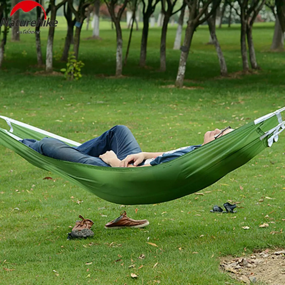 New Arrival Portable Parachute Nylon Fabric Net Hammock Outdoor Hammock Chair Traveling Camping Sleeping Bed Travel