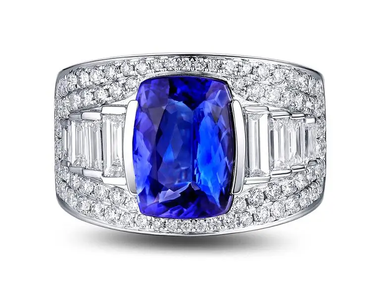 

3.1 carat 925 sterling silver ring tanzanite diamant ring jewelry fashion sapphire wedding engagement ring band (CM)