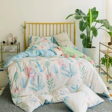 Bed Cover Set Cute Cartoon Duvet Cover Set Bedsheets Cotton Soft Pillow Case Bed Linen 4pcs Set High Quality Home Textile AWNH