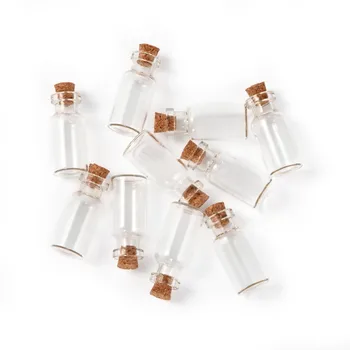 

20pcs Glass Jar Bottles with Tampions Beads Cabochons Rhinestone Storage Containers Boxes Carrying Cases Clear Mixed Size