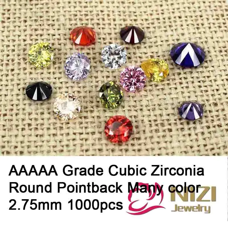 

Бусины из кубического циркония класса AAAAA, 2,75 мм, 1000 шт., 13 цветов