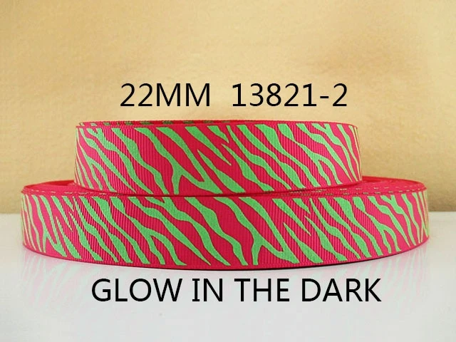 

David accessories (5yds per roll) 5Y13821 7/8" glow in the dark polyester printed Grosgrain ribbon diy headwear gift supplies