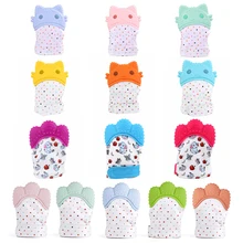

Baby Silicone Teether Newborn Cartoon Cat Pacifier Glove Child Teething Toys Safety Infant Teething Chewable Kids Toys 1 pcs