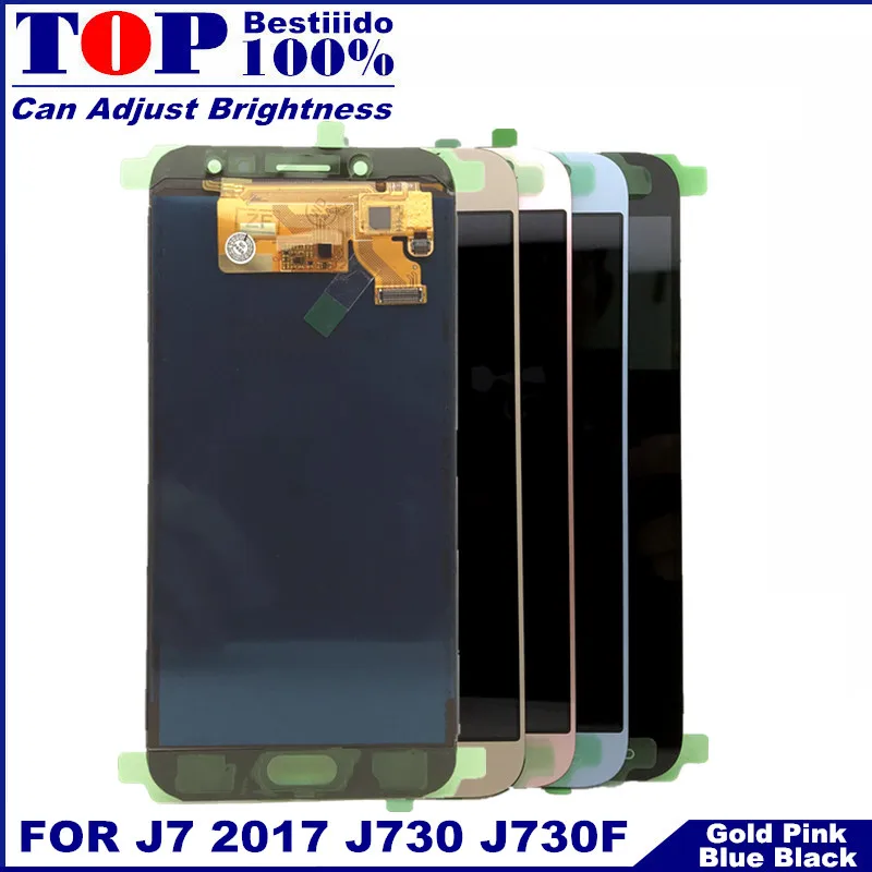 Телефон lcd s с регулировкой яркости для samsung Galaxy J7 Pro 2017 J730 J730F ЖК дисплей сенсорный