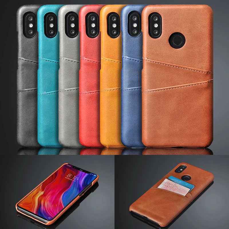 Кожаный чехол с держателем для карт Xiaomi Redmi Note 7 4 4X 6 Pro S2 5 Plus 5A Prime Mi Play 8 Lite 9 SE Pocophone F1