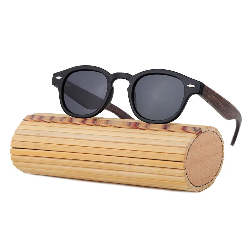 HINDFIELD Дерево Солнцезащитные очки для женщин для ручной работы круглый бамбуковые солнцезащитные очки для мужчин поляризационные зеркало линзы для покрытия