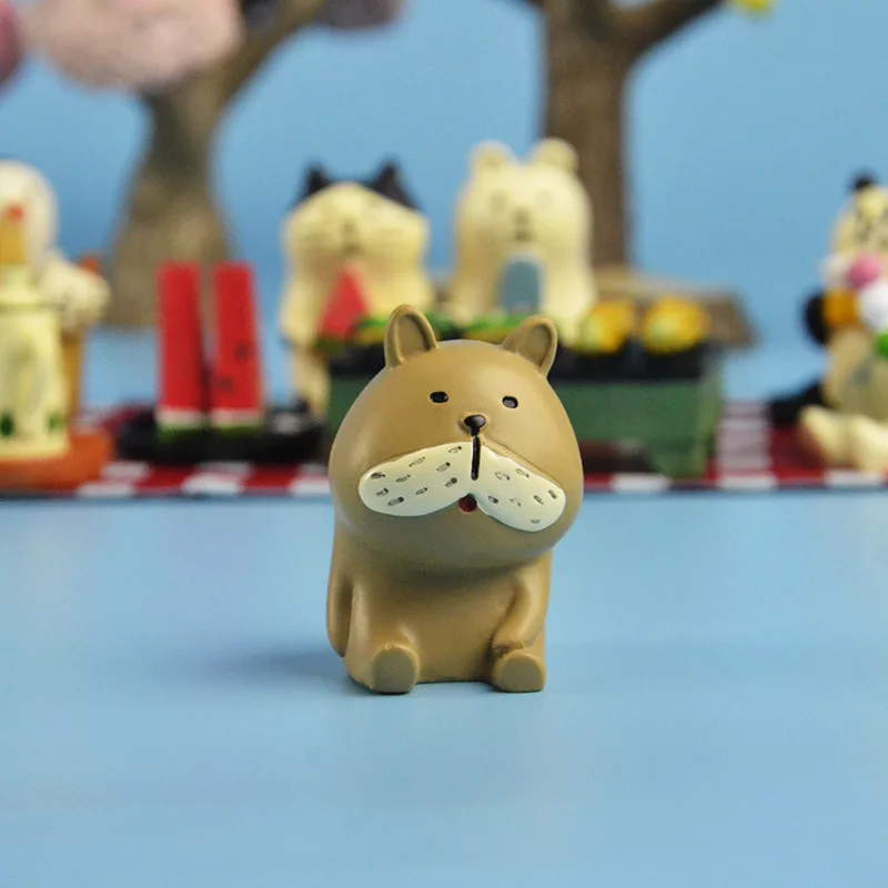 Японский каваи мультфильм бязь Кот Пингвин белый медведь панда go Пикник миниатюрная фигурка Сакура Дерево лужайка пень бассейн мебель игрушка