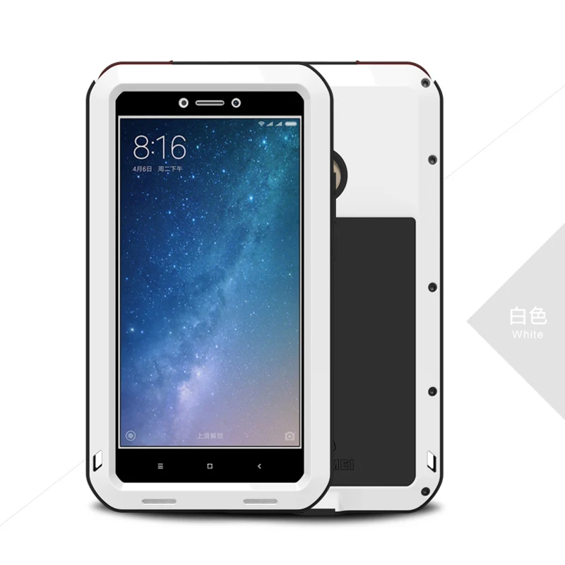 

LOVEMEI Dirt-resistant Anti-knock Metal Aluminum Cases Cover with Gorilla Glass for XiaoMi Mi Max 2 Heavy Duty Protection Cases