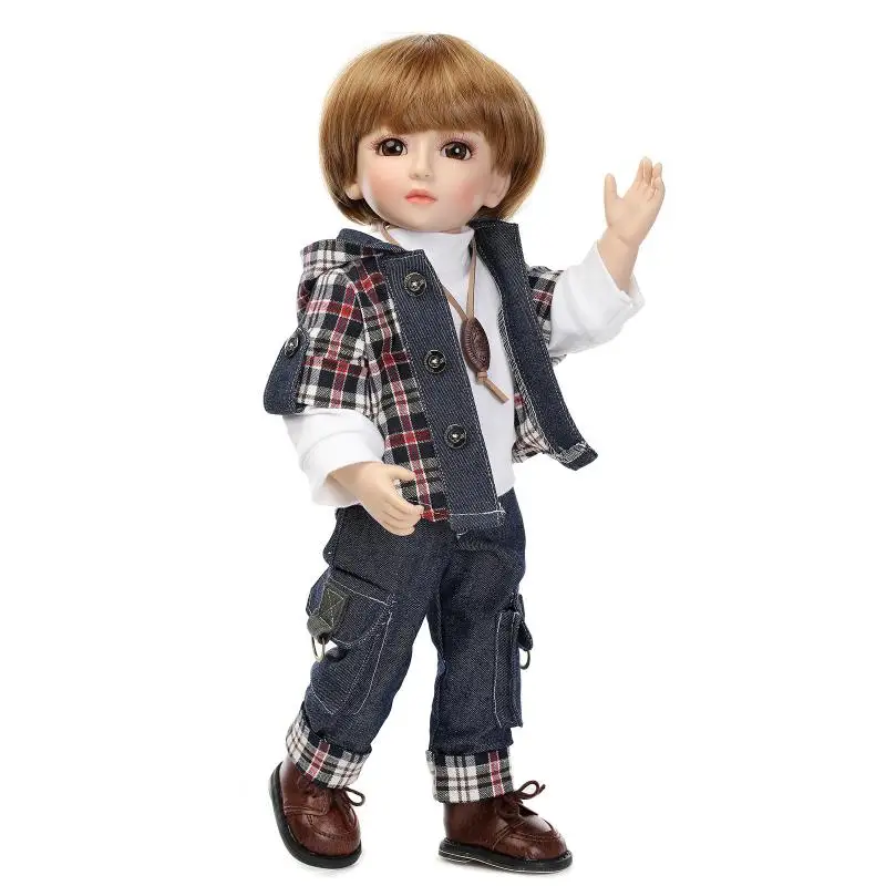 

1/4 BJD SD Dolls Model Reborn Boy Dolls Big Blue Eyes Sandy Blonde Hair High Quality Toys Xmas Gifts Collectible Dolls for Kids