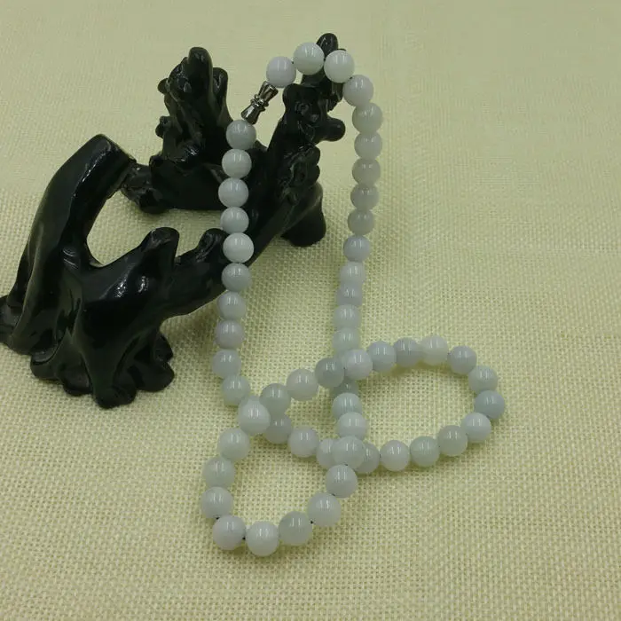 

17"-20" Certified Grade A Genuine Natural Green Beads Jadeite Jade Necklace 8mm