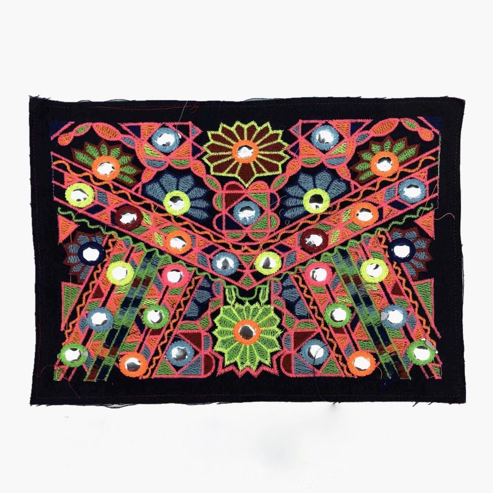 

miao stitch canvas fabric embroidery mirror patch dress shoes bag applique trim ethnic tribal thai india boho DIY gypsy denim