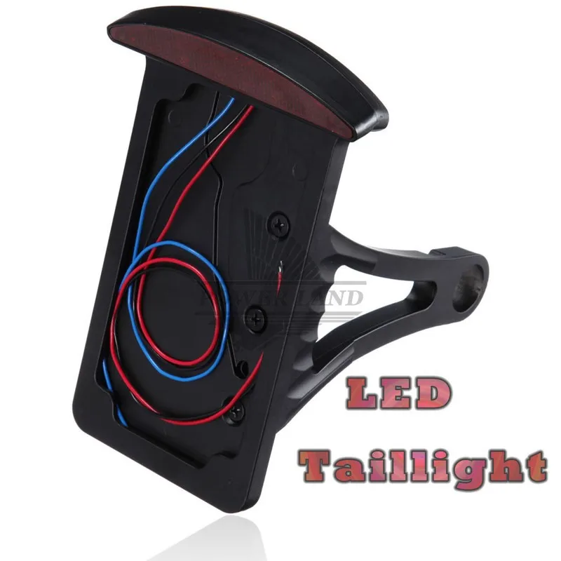 Brand New Black Side Mount License Plate Bracket Frame With Led Taillight & Brake Light For Harleys Metric Bikes And Choppers