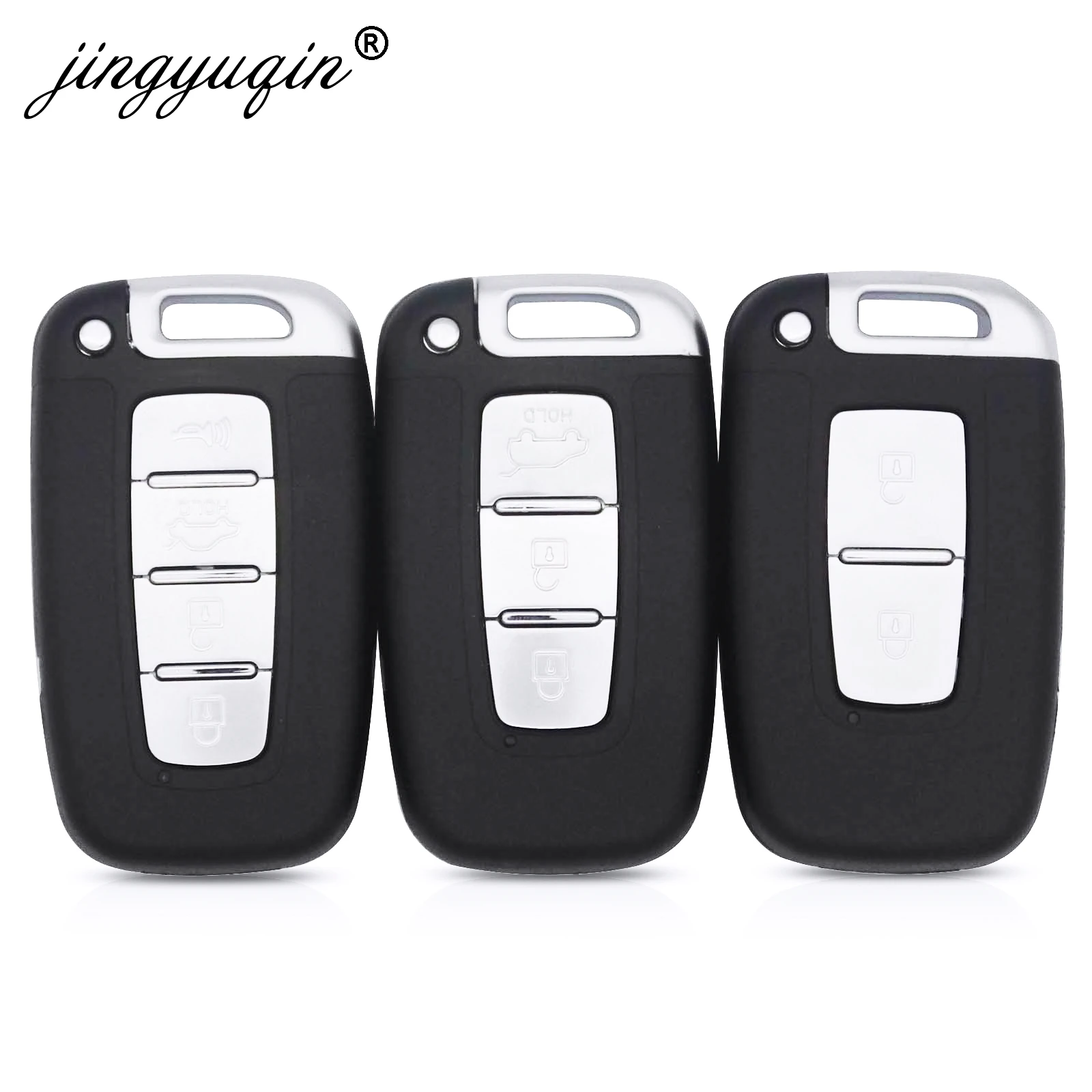 

jinyuqin 2/3/4 Button Smart Remote Key Shell for Hyundai IX35 Genesis Coupe Sonata Elantra Veloster HY15 HY15R TOY40 Uncut Blade