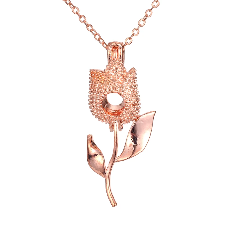 Free shipping box oil diffuser aromatherapy Rose flower lava jewelry