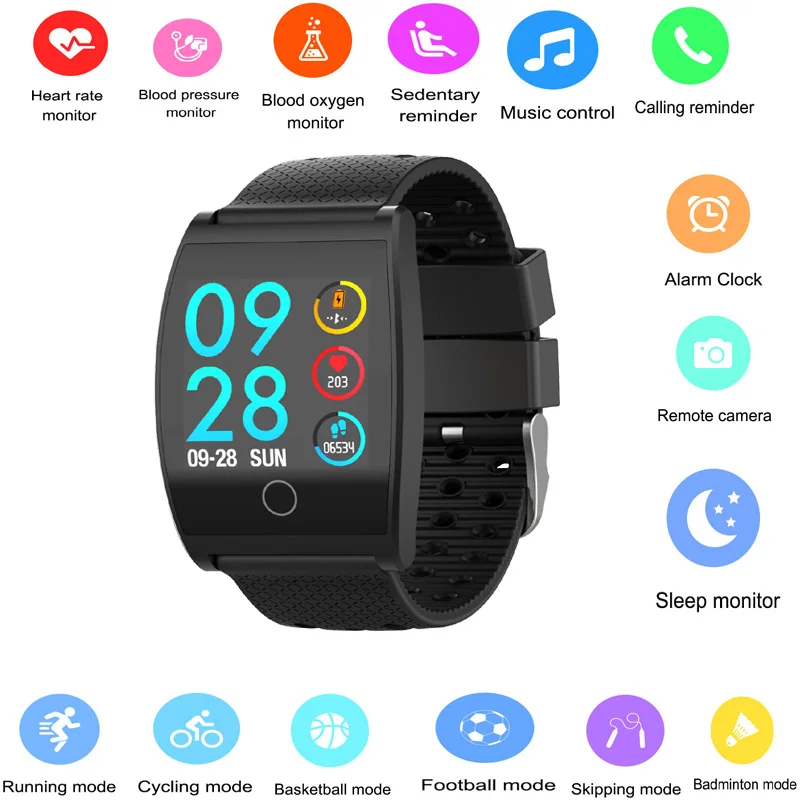 

QS05 Smart Watch Heart Rate Monitor Sports Smart Bracelet Waterproof Bluetooth Wristwatch Multiple Sport Mode Tracking