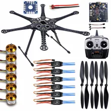 DIY HMF S550 F550 Upgrade Helicopter 6-Axis Frame Kit Drone with Landing Gear ESC+Motor+KK V2.9 Board+Radiolink RX&TX Propeller