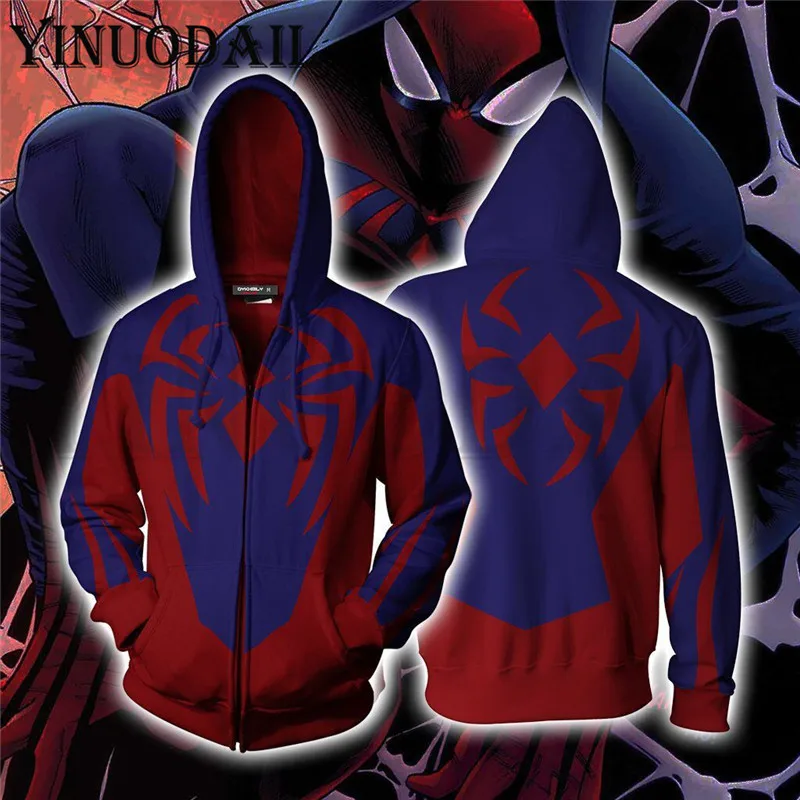 

New Casual Superhero Avengers Marvel Spiderman Fleece 3D Printed Streetwear Hip Hop Hooded Sweatshirts