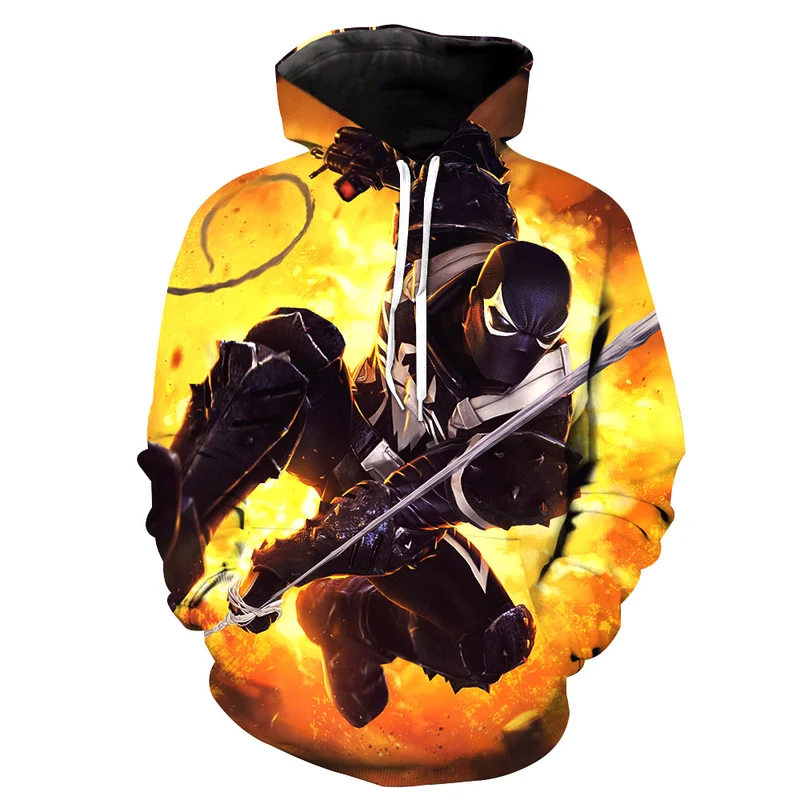 

Fans Made Venom Cosplay Hoodies Men Long Sleeve Harajuku Sweatshirt for Marvel Movie Fans