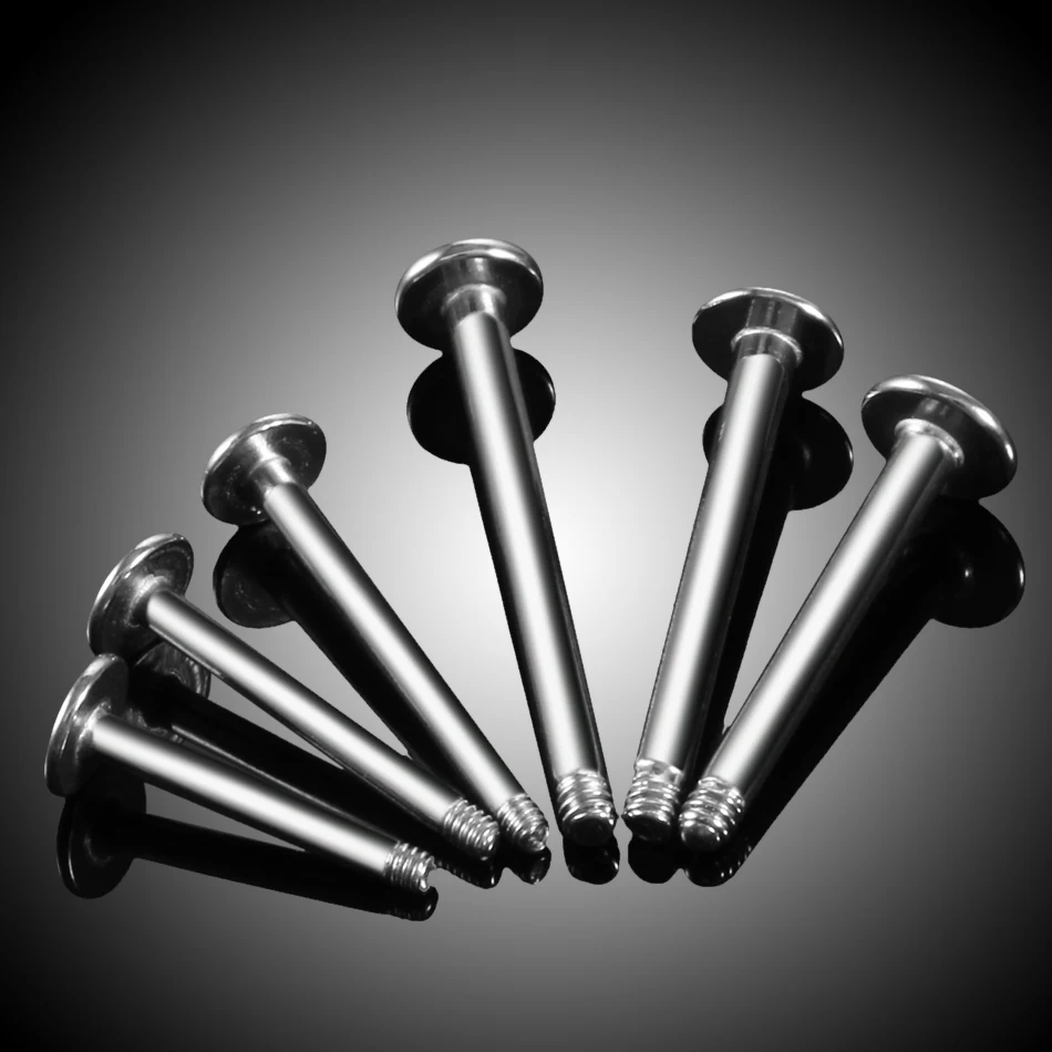 Steel labret bar parts screw thread head 16G 14G labret post barbells only for lip piercing earring stud body jewelry 100Pcs/lot piercing jewelry body piercing earrings ear piercing jewelry metal jewelry body piercing jewelry body jewelry