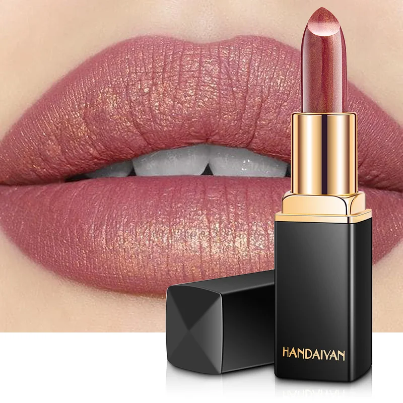 HANDAIYAN1PC Nude Waterproof Lipstick Matte Pumpkin Color