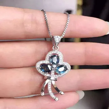 

KJJEAXCMY boutique jewelry,S925 silver inlaid natural sapphire exquisite jewelry pendants Xiangshi Korean female