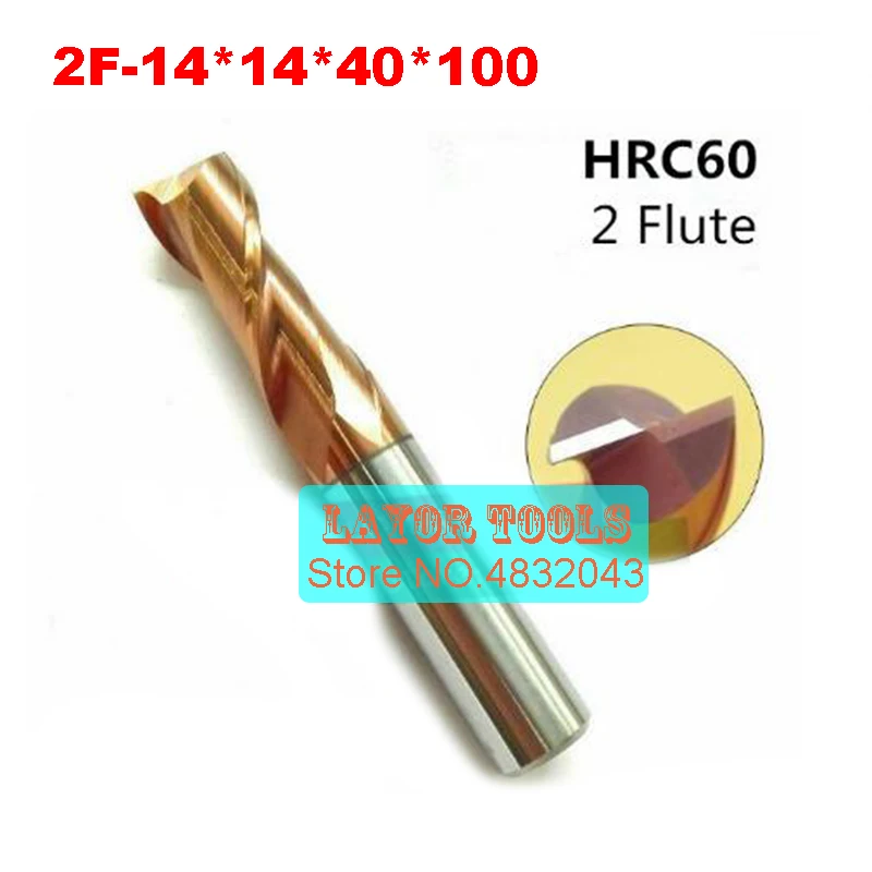 

2F-14*14*40*100 HRC60,carbide Square Flatted End Mills coating:nano TWO flute diameter 14.0mm, The Lather,boring Bar,cnc,machine