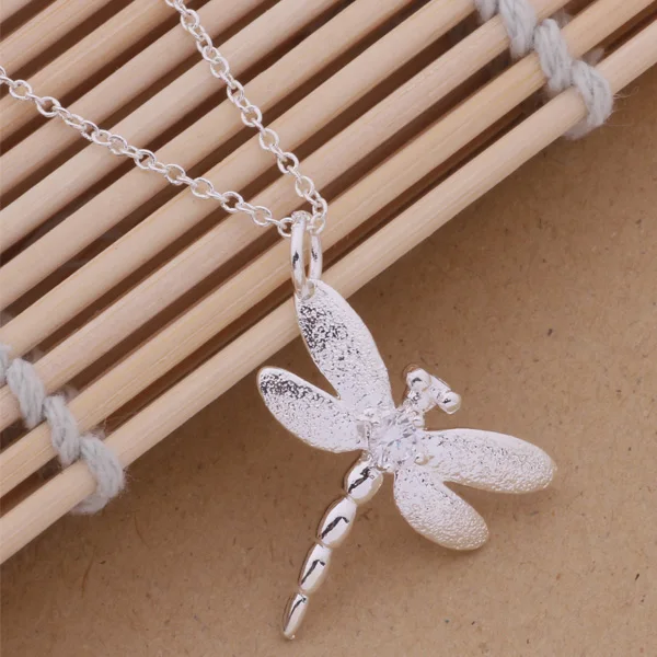 

Pendant 925 fashion jewellery free shipping silver Necklace for female male silver fashion dragonfly jewelry pendant GY-AN112
