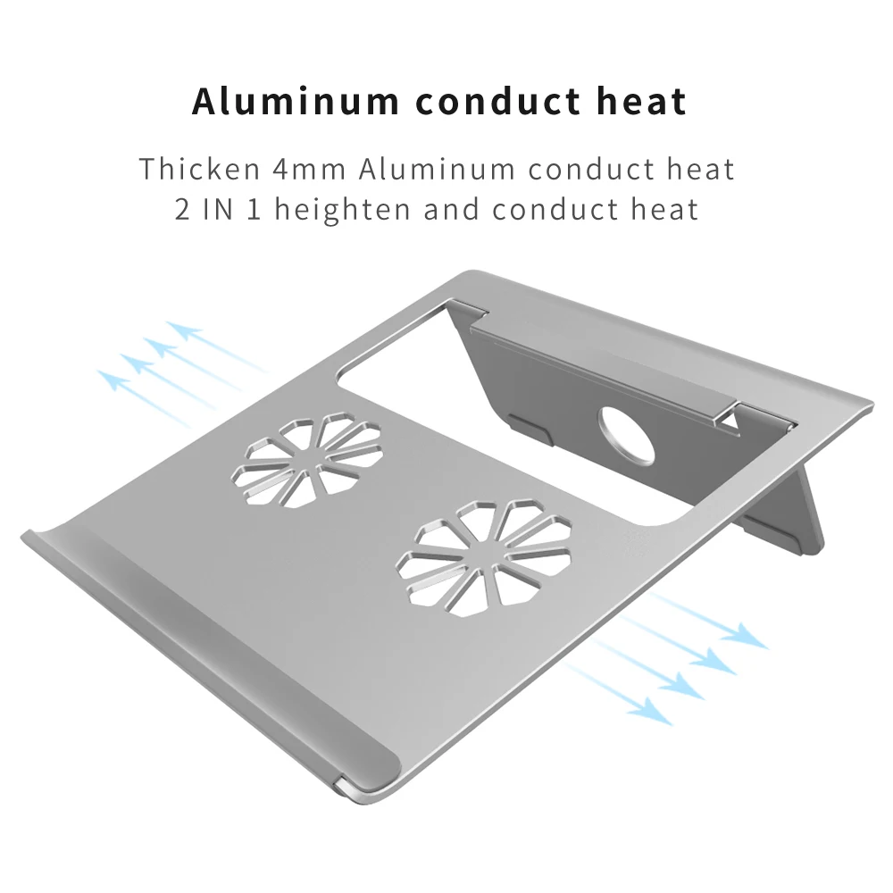 Подставка для ноутбука, алюминиевая вентилируемая поддержка складной и портативный универсальный настольный держатель до 17''