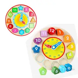 Детские Мини Деревянные часы цвета цифры обучения детей интеллект познание развития раннего образования игрушка HM