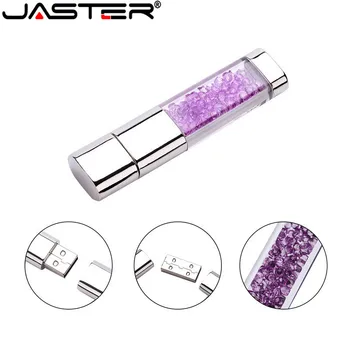 

Custom Logo Usb Flash Drive Crystal Usb Pendrives Usb Mrmory U Sticks USB 2.0 Flash Drive 64GB 32GB 16GB 8GB 4GB Wedding Gift