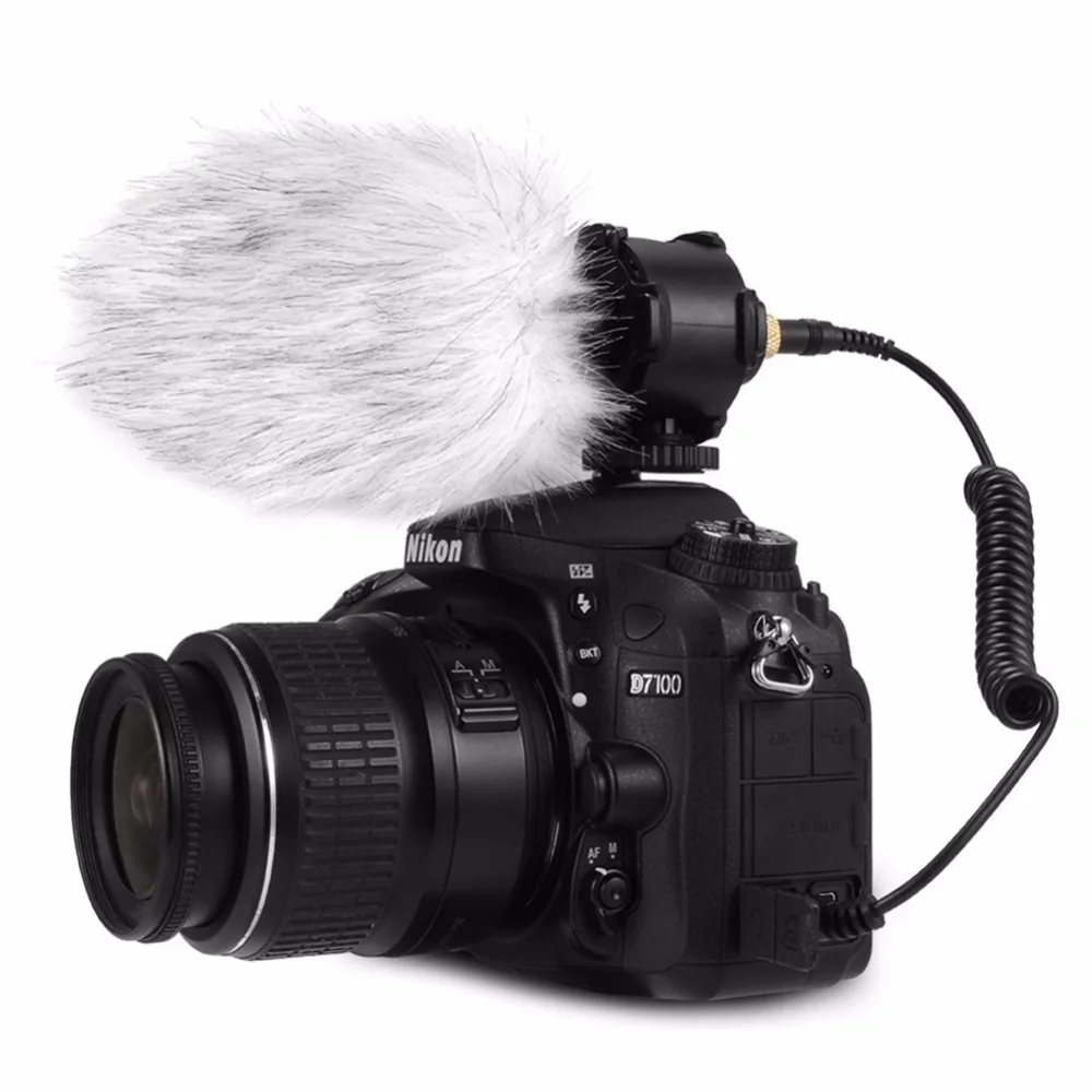 

Condenser Mic Professional Microphone Stereo with Shock Mount for DSLR camera Camcorders Audio recorders