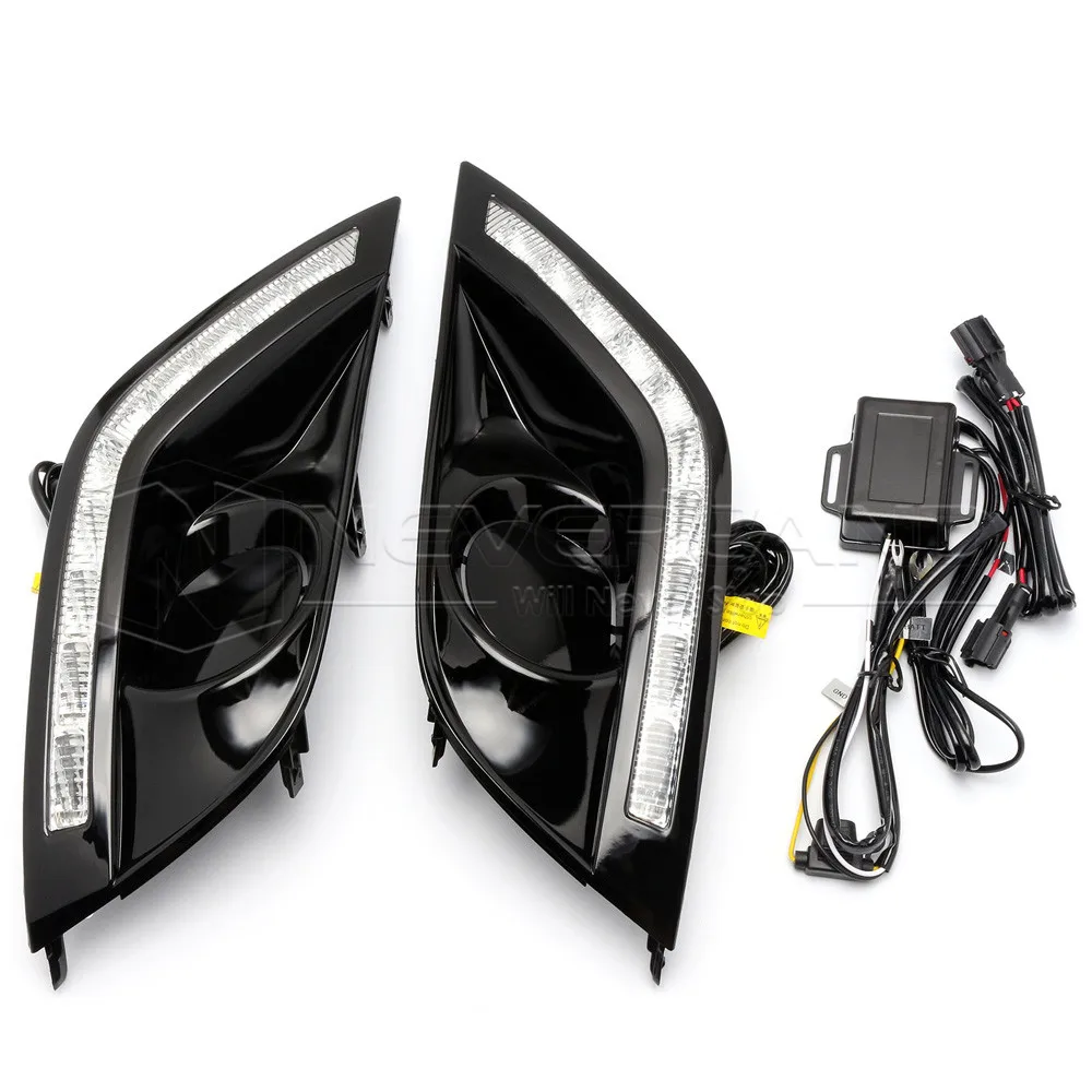 

for Nissan Sunny 2014 High Quality LED Daytime Running Light 12V DRL with Fog Lamp Cover D25
