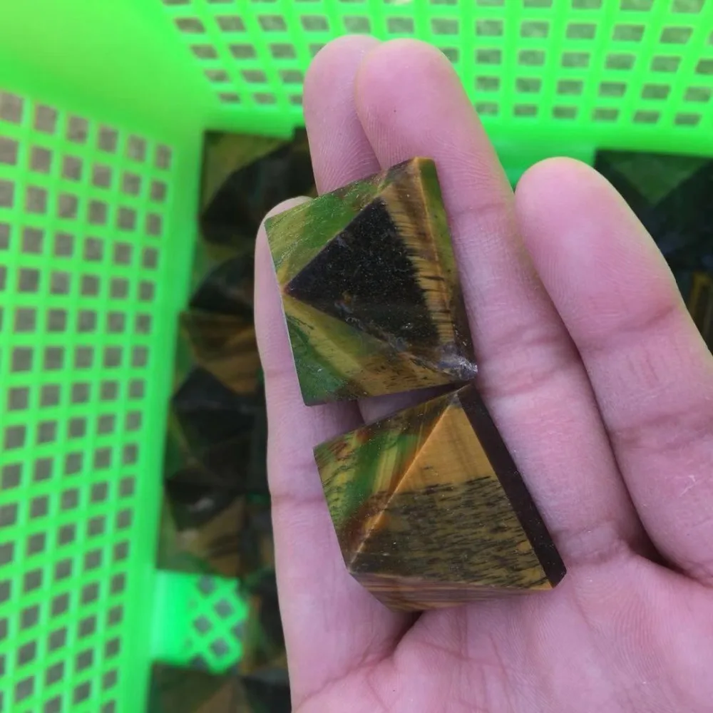 

2pcs mini size natural tiger eye Crystal gemstone pyramid meditation reiki healing crystal stone for home decor wholesale