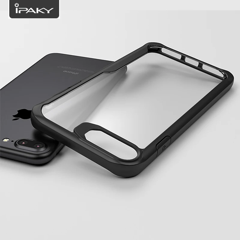 Ipaky Heavy Duty Clear Case For Iphone 7 And 7 Plus Flexible Bumper Transparent Back Case Cover For Iphone 7 Plus Crystal Case Case For Iphone Clear Casecase Plus Aliexpress