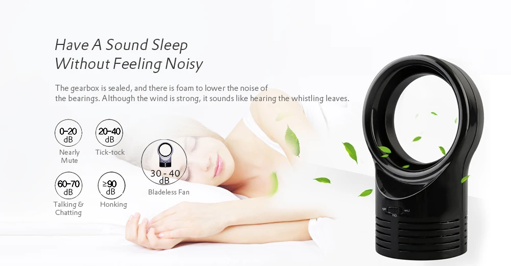Mini Portable USB Cooling Bladeless Fan Air Purifier for Home Office