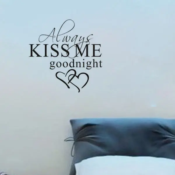 Kus Me altijd Goodnight Muursticker Quotes Verwijderbare