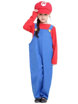 

2017 Kids Mario And Luigi Costumes Super Mario Bros/Brothers Halloween Costume
