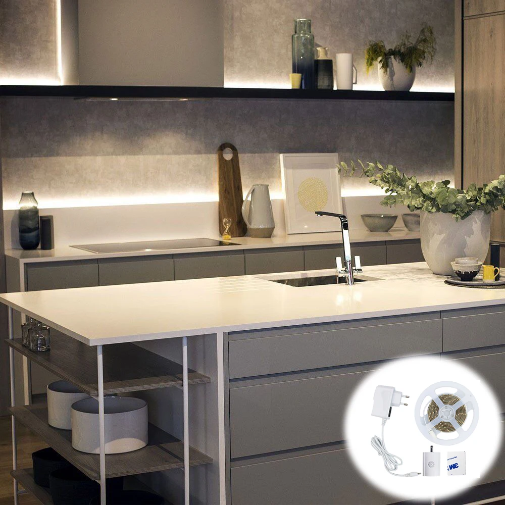 

DC12V LED Touch Sensor Strip IP65 Waterproof Dimmable Night Light Kit Bed Hallway Stair Cabinet Baby Room Door Illumination