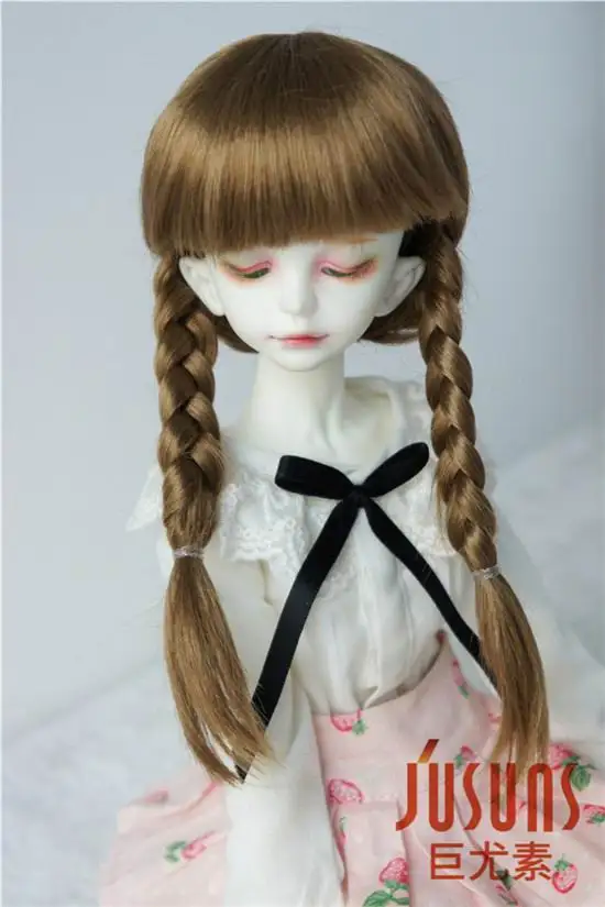 

JD018B 1/4 MSD doll wigs 7-8inch synthetic mohair BJD wigs 18-20cm Anne double braid wig