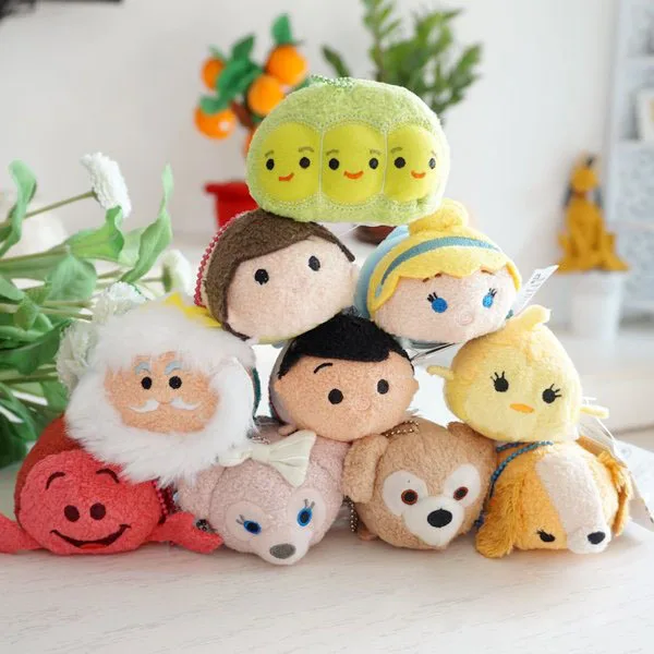 

17 types Mini Tsum Tsum plush Phone pendant doll princess Christopher Charming Lady toys car decoration Toddler Beads