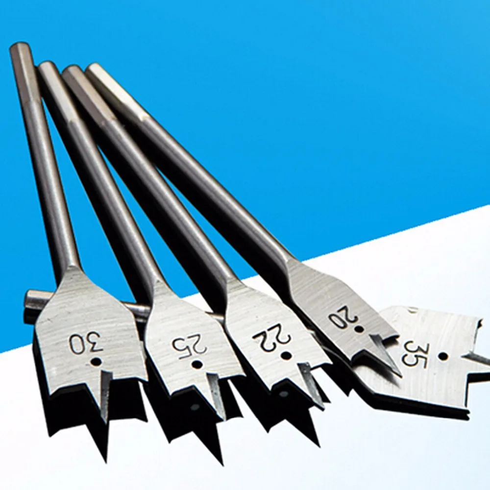 6 35mm Flat Drill Long High carbon Steel Wood Flat Drill Set Spade Drill Bits Durable