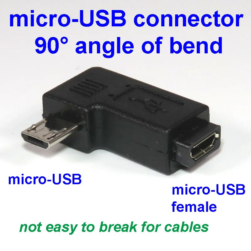bending micro USB bent connector 90 degree right angled adapter for USB